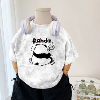 Bé Trai Nguyên Chất Cotton Ngắn Tay Mùa Hè Mới Bé Trai Thường Ngày Đáy Hoạt Hình Trẻ Em Cổ Tròn