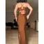 Đầm ghép không tay thanh lịch mùa hè với Bodycon vừa vặn và chất liệu phản quang cho nữ