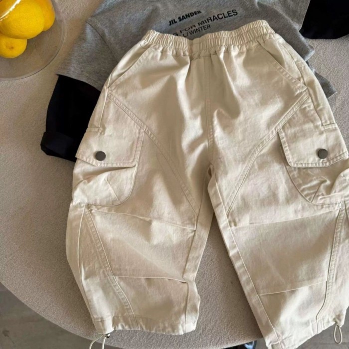 Quần yếm trẻ em cho bé trai xuân thu phong cách mới Quần legging màu trơn cho bé quần tây đa