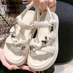 Sandal Pháp thời trang và đa năng dành cho nữ, phong cách cổ tích mùa hè với váy, sandal La M
