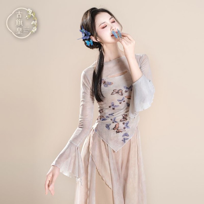 khiêu vũ cổ điển mực bướm cơ thể vần gạc khiêu vũ Trung Quốc múa cổ điển quần áo thực hành hiệu