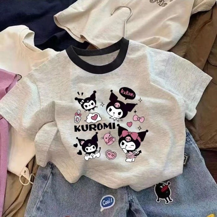 Pure Cotton Baby Girls Short-sleeved T-shirt Children's Printed Children's Clothing New Cartoon Sum