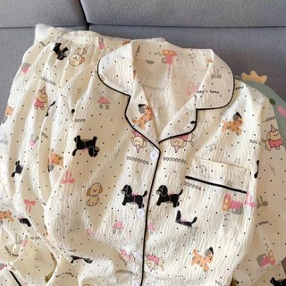 bộ đồ ngủ bằng cotton nguyên chất cho bé gái mùa thu đông đám mây cotton dài tay bộ đồ trẻ em vừ