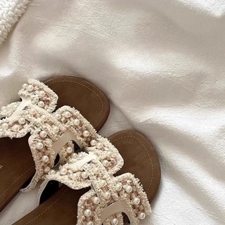 Romantic And Gentle French Style Lazy Holiday Style Slippers For Women To Wear Outside In Sum