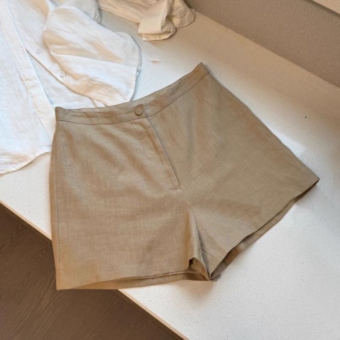 Quần Short Kaki Nữ Mùa Hè Mỏng Old Money Phong Cách Đa Năng Ôm Cổ Ống Rộng Năm Điểm Phù Hợp Với