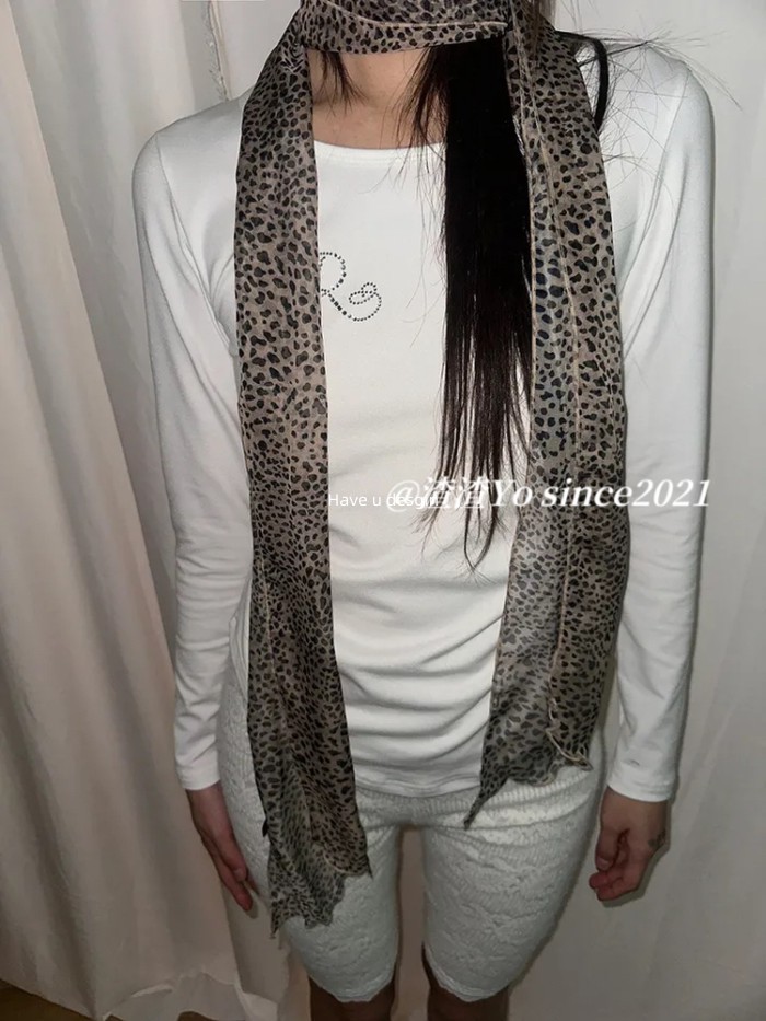 Khăn lụa ngựa vằn da báo phong cách Hàn Quốc, phù hợp mùa hè cho hotgirl