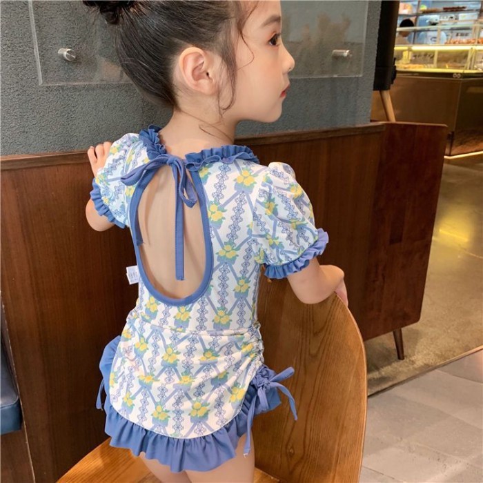Đồ bơi một mảnh cho bé gái Hở lưng mỏng Công chúa hoa lưng đẹp Đồ bơi trẻ em