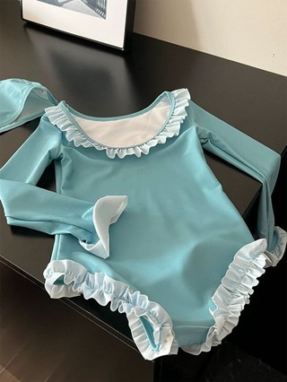 Đồ bơi cho bé mùa hè bé gái dễ thương chống nắng một mảnh dài tay quần áo trẻ em đồ bơi trẻ em