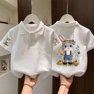 Áo sơ mi polo cotton trơn cotton bé gái ngắn tay áo sơ mi thường ngày mùa hè dành cho trẻ em và trẻ