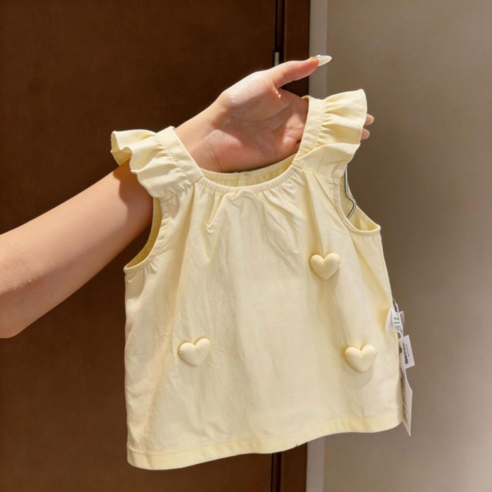 Bé Gái Mùa Hè Áo Vest Mới Hợp Thời Trang Tình Yêu Áo Thun Phong Cách Hàn Quốc Phong Cách Phương