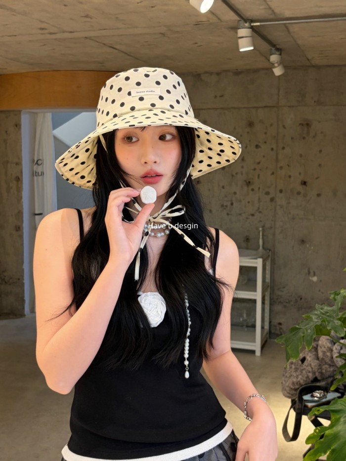 Mũ xô chấm bi thiết kế Hàn Quốc, vành lớn, chống nắng - Perfect cho mùa hè