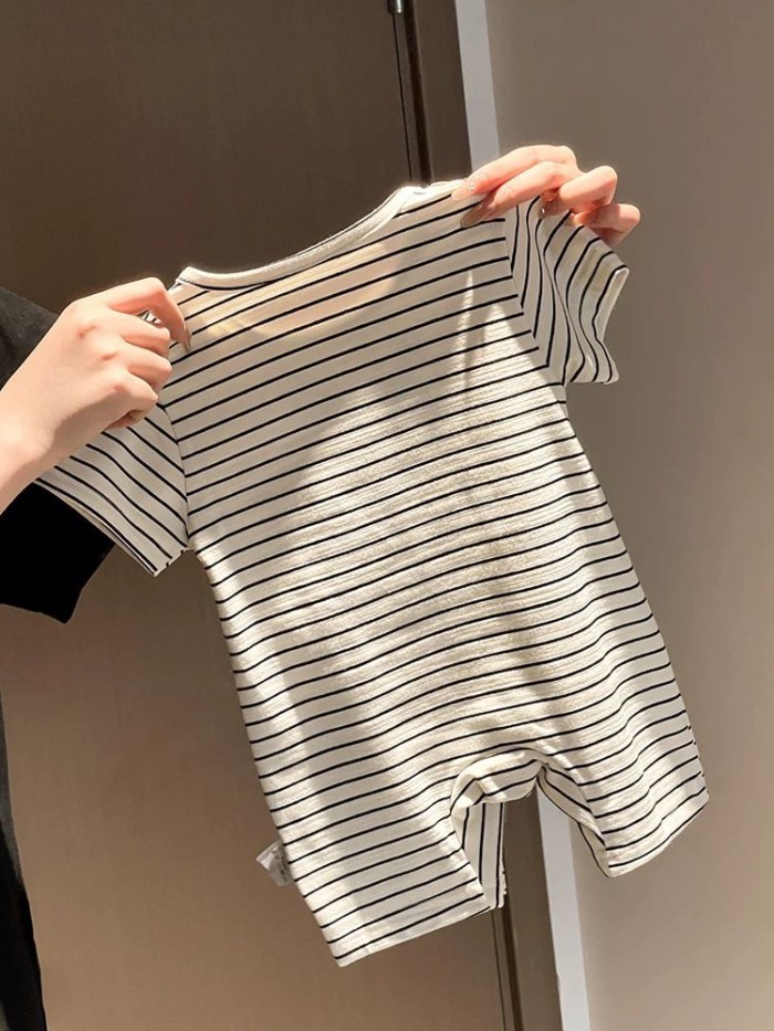 Quần áo trẻ em Quần short ngắn tay sọc siêu dễ thương đi chơi