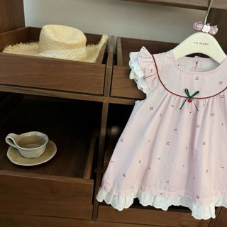 New Cheese Cherry For Children And Middle-aged Children! Baby Girls Cute Flying Sleeves Sweet