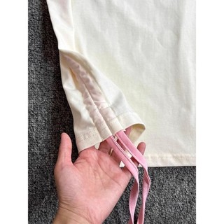 Bé gái và trẻ lớn hơn mèo kitty trễ vai treo áo thun ngắn tay dáng rộng mùa hè giảm béo lệch vai