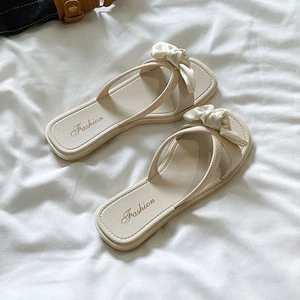 Sweet Bow Sandals For Women, Summer Outer Wear With Skirt, Fairy Style Beach Slippers