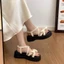 Giày sandal hở mũi nơ chấm bi kiểu Pháp nhẹ nhàng dành cho nữ mùa xuân hè mới đế dày đế dày L