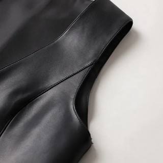 Áo vest da nữ mùa thu đông phong cách mới ngắn thời trang áo ghi lê áo vest da
