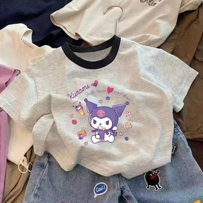 Pure Cotton Baby Girls Short-sleeved T-shirt Children's Printed Children's Clothing New Cartoon Sum