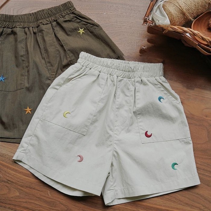 Quần Short Mỏng Thêu Phong Cách Retro Quần Âu Mùa Hè Trẻ Sơ Sinh Và Trẻ Nhỏ Nam Và Nữ