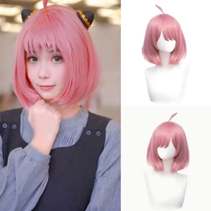 Spy x Play House Tóc giả Arnia Foggy Light Pink Bob Head cos Tóc giả Tóc giả Arnia