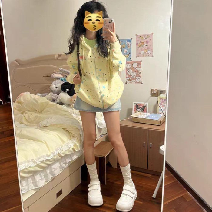 Áo len cardigan nữ dáng rộng Niche có mũ trùm đầu dành cho sinh viên