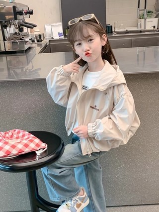Áo khoác bé gái, áo khoác ngắn, áo có mũ thể thao cho bé gái