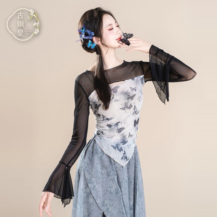 khiêu vũ cổ điển mực bướm cơ thể vần gạc khiêu vũ Trung Quốc múa cổ điển quần áo thực hành hiệu