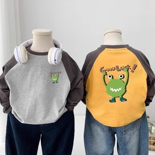 quần áo trẻ em, áo thun dài tay bé trai và bé gái, áo sơ mi tay raglan mùa xuân thu mới cho trẻ