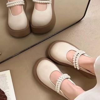 Giày Birkenstock đế dày cho nữ mùa hè mới Bao Đầu dép đế dày Ngọc Trai Cổ Tích Mary Jane nửa dép