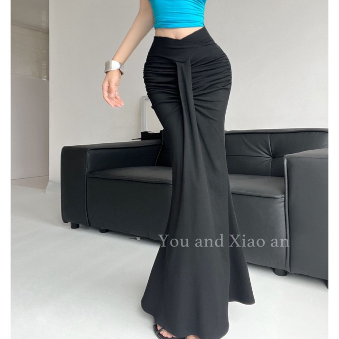 Váy đuôi cá xếp ly cao cấp Cô Cá dành cho nữ mùa hè ôm hông váy xếp tầng gợi cảm