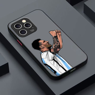 Bóng Đá Siêu Sao Messi 10 Bao Mờ Ốp Lưng Điện Thoại IPHONE APPLE 17 AIR 16 15 14 13 12 MINI 11 PRO MAX PLUS Ốp Lưng DIY Vỏ Điện Thoại Di Động