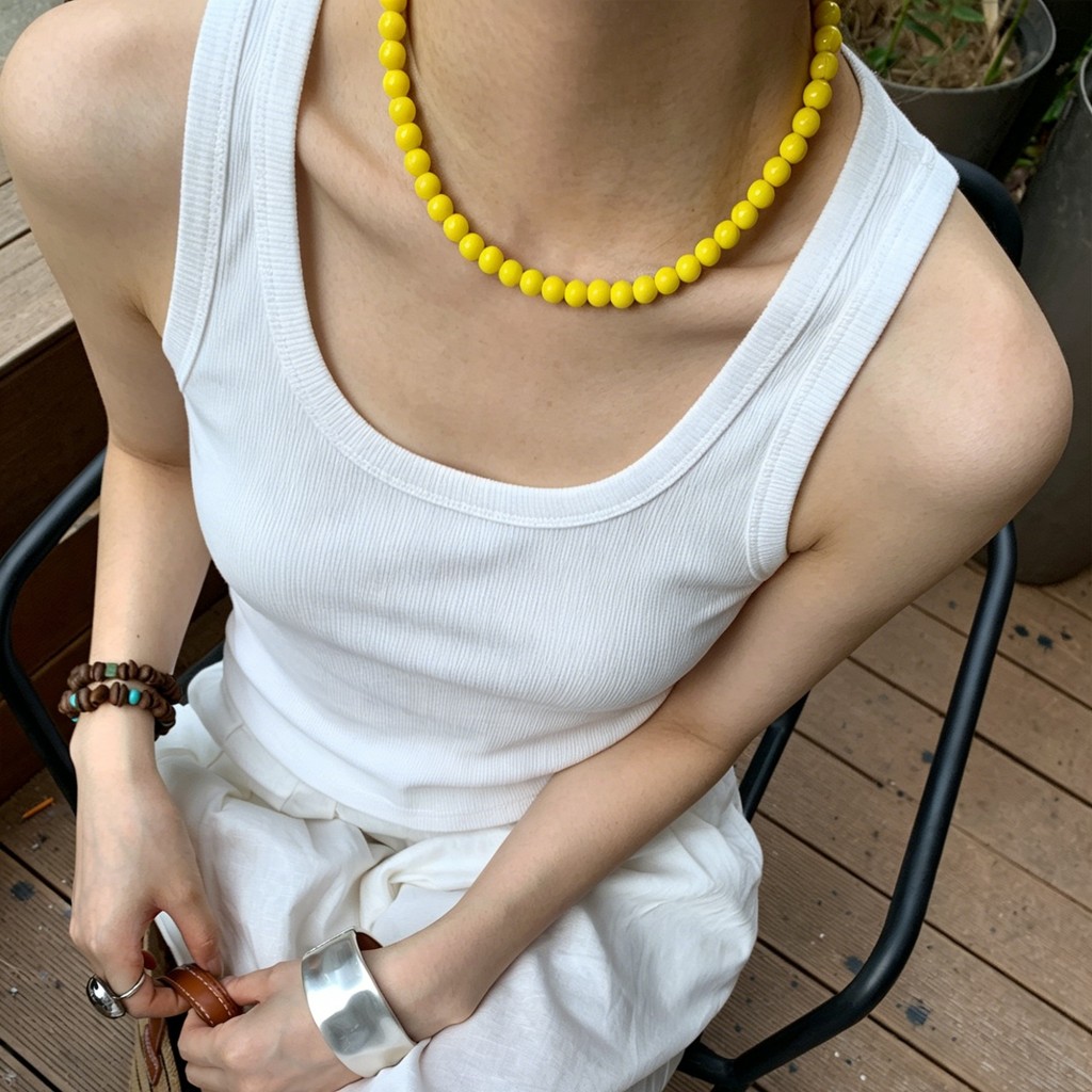 Vòng cổ đính cườm đầy màu sắc Vòng cổ chuỗi xương đòn dành cho nữ