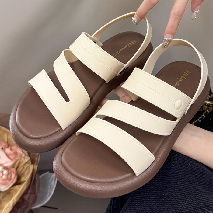 Dép dép mùa hè cho nữ, đế dày, thời trang mới, đi biển, chống trượt, giản dị, đa năng
