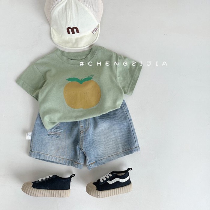 Quần Short Denim Cho Bé Gái Áo Khoác Ngoài Phong Cách Mỏng Mùa Hè Quần Năm Cấp Phong Cách Phương
