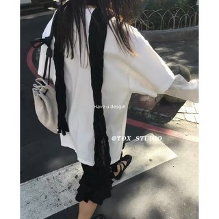 Have u desgin Xuân Hè Hàn Quốc Blogger Cảm Giác Xếp Ly Khăn Dài Mỏng Thời Trang ins All-Match Yếm