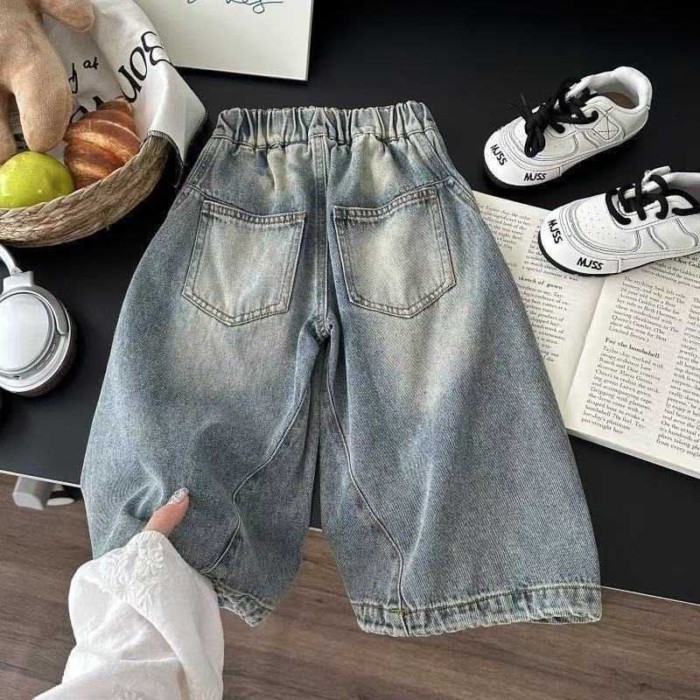 Quần jeans trẻ em, quần xuân thu, quần tây bé trai phong cách Hàn Quốc mới, quần áo trẻ em ph