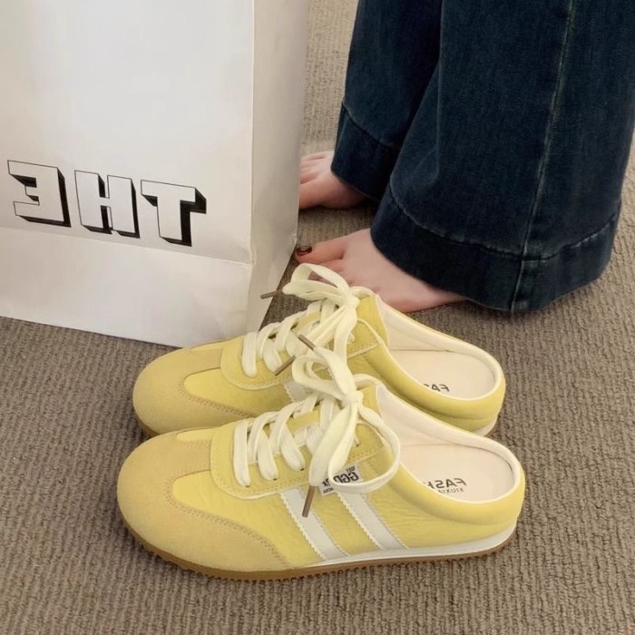 Dép Đế Dày Cho Nữ Áo Khoác Ngoài Mùa Hè Phong Cách Mới Bao Đầu Nửa Dép Tăng Slip-On Nữ Giày Xiao