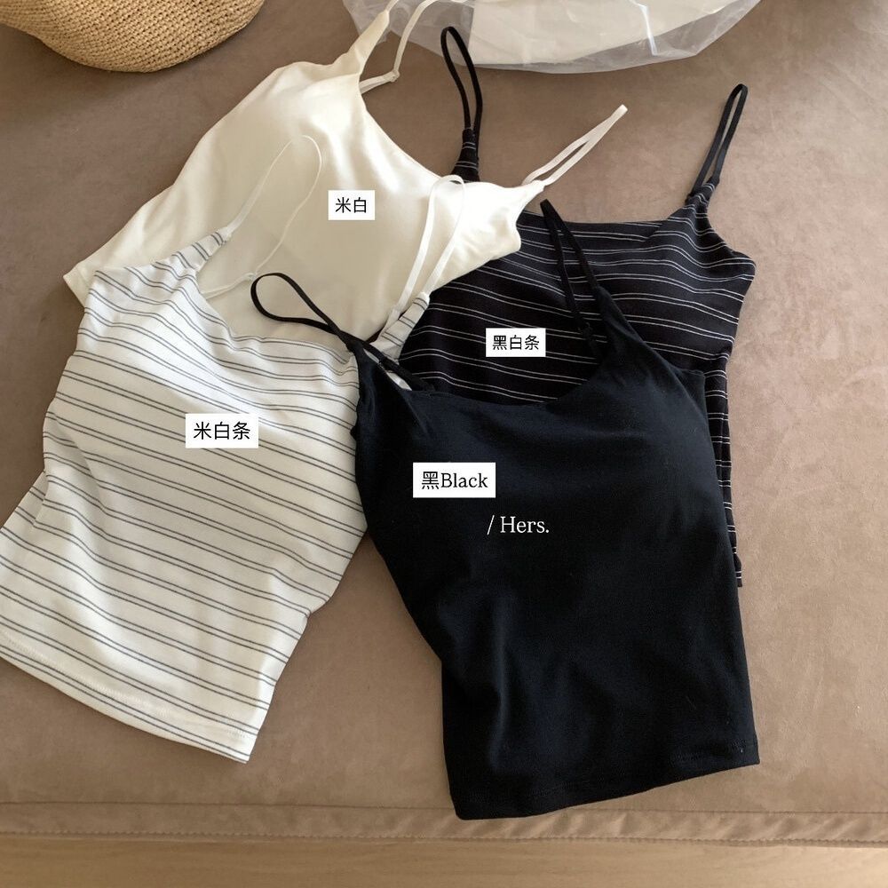 Miếng đệm ngực một mảnh thời trang ngắn sọc thông thường Áo Vest mm hàng đầu mùa hè