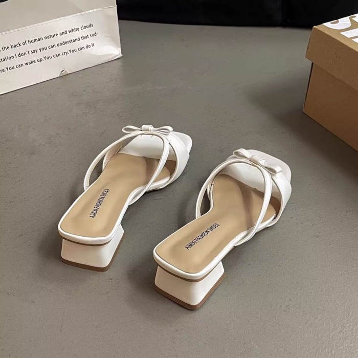 Sandal mũi vuông kiểu Pháp nơ  kiểu dáng cổ tích và sandal váy