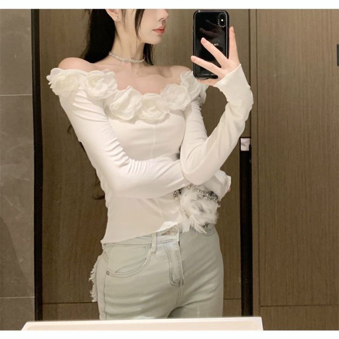 Váy ren hoa hồng cao cấp, cảm giác ba chiều gợi cảm, thiết kế lộ xương cổ - Perfect Fall Choice