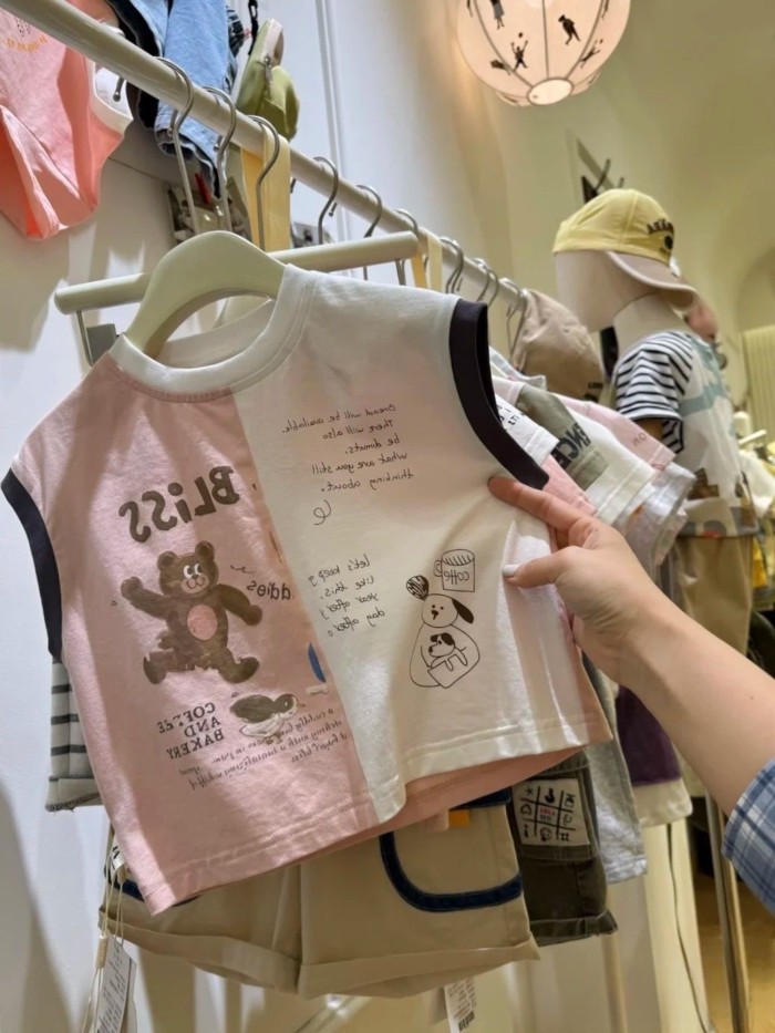 Trẻ Em Và Bé Trai Phong Cách Hoạt Hình Áo Vest Cotton Nguyên Chất Mới Áo Mỏng Mùa Hè Bé Gái D