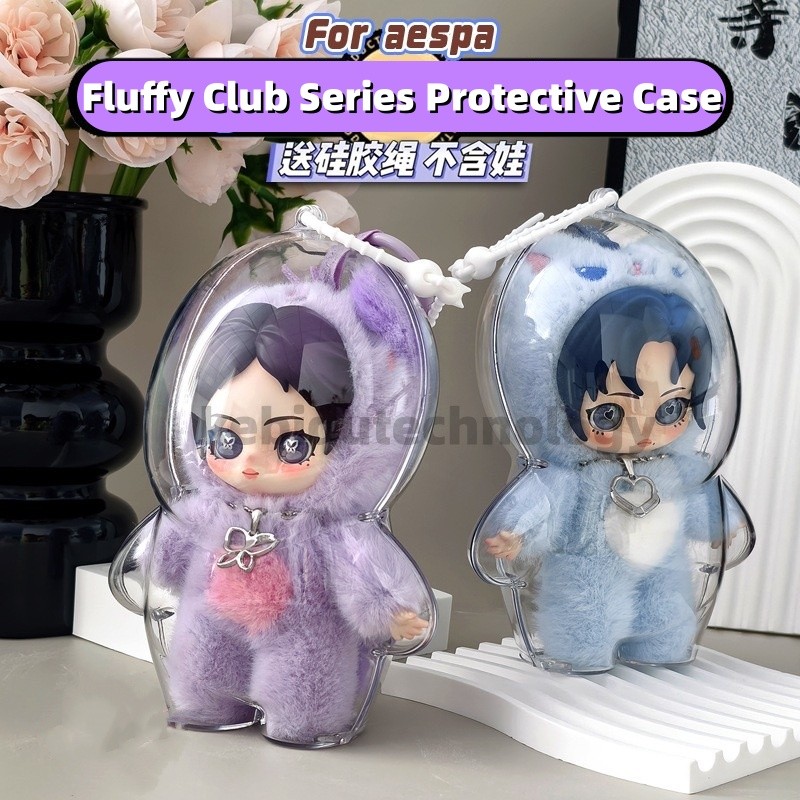 2 Chiếc HD Trong Suốt Dành Cho aespa Fluffy Club Series Búp Bê Sang Trọng Chống Bụi Hộp Bảo Vệ Acrylic Hộp Bảo Quản Phụ Kiện Mặt Dây Chuyền Búp Bê (KHÔNG CÓ DELL)