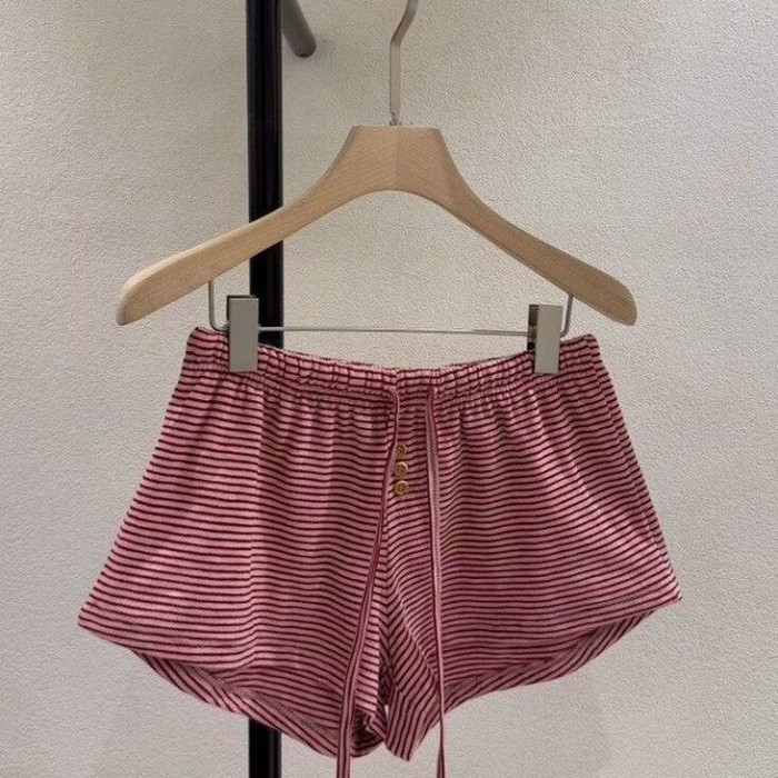 Dongdaemun Dây Rút Co Giãn Quần Short Sọc Đa Năng Quần Thể Thao Giảm Béo Cho Nữ