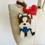 Handmade Da Cừu Ins Túi Mặt Dây Chuyền Chó Yorkshire Móc Khóa Xe Da Dễ Thương Mặt Dây Chuyền