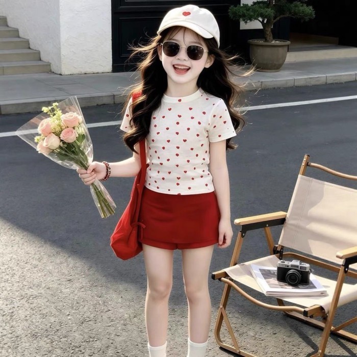 Bộ đồ mùa hè dành cho bé gái Phong cách mới Áo thun ngắn tay thời trang dành cho bé gái Váy đ