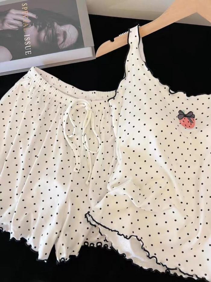 Yếm Một Mảnh Có Miếng Lót Ngực Cho Nữ Mùa Hè Tinh Khiết Ham Muốn Phong Cách Quần Short Chấm B