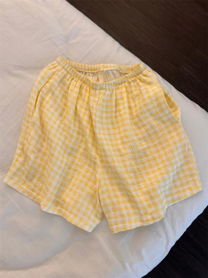 Bộ đồ ngủ phong cách Hàn Quốc dành cho nữ mùa hè thông thường ruffle quần short treo phù hợp với qu