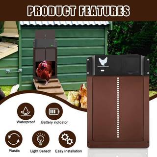 Cổng chuồng gà cảm biến năng lượng mặt trời với hệ thống cuộn tự động để quản lý gia cầm