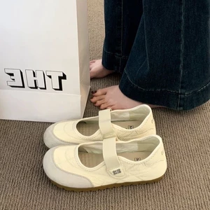 Giày huấn luyện đạo đức Velcro thoáng khí Giày trắng đế phẳng phổ biến dành cho phụ nữ mang t