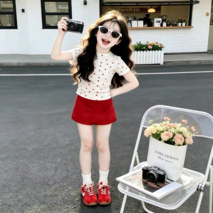 Bộ đồ mùa hè dành cho bé gái Phong cách mới Áo thun ngắn tay thời trang dành cho bé gái Váy đ
